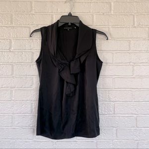 Elie Tahari sleeveless black blouse with collar ruffle size XS